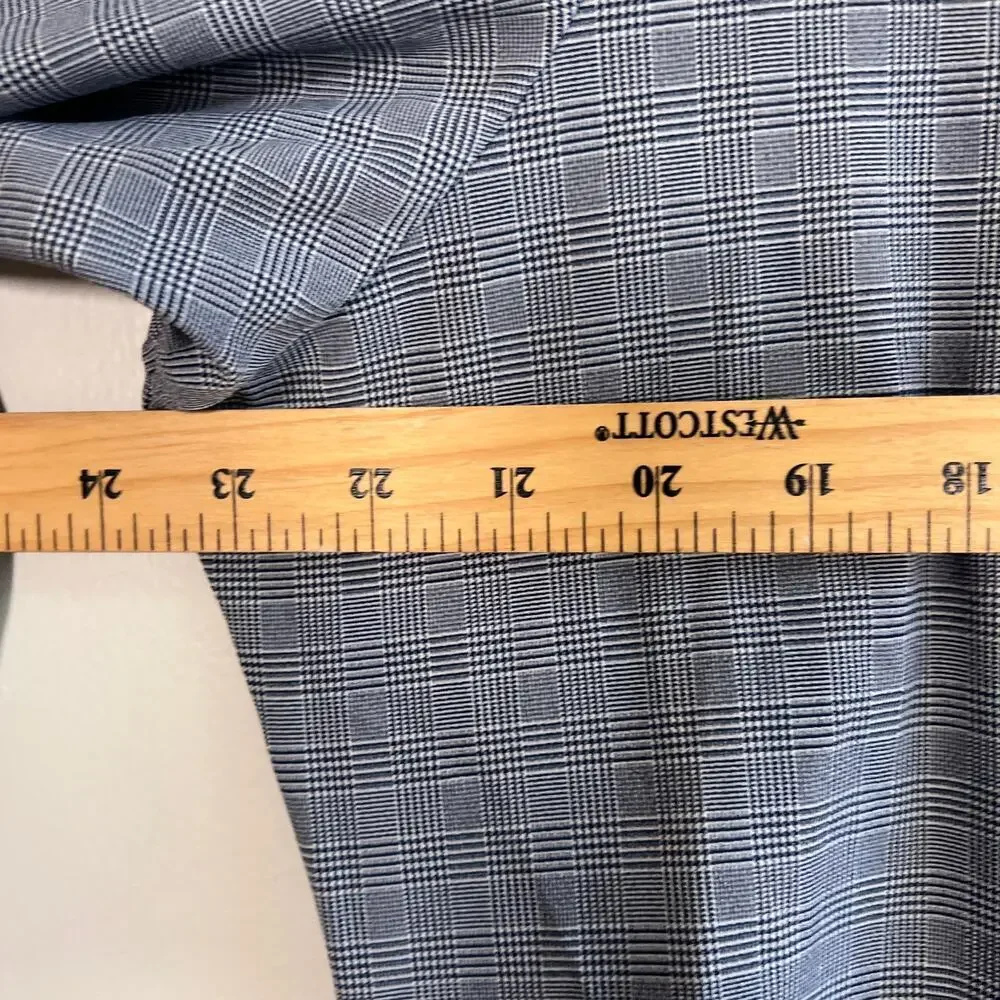 Mizzen & Main Gray Checkered Long Sleeve Button Down XL Trim Fit Mens